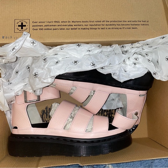 Pearl Pink Doc Marten Pisa Clarissa II Platform Pink Salt Metallic - Picture 2 of 15